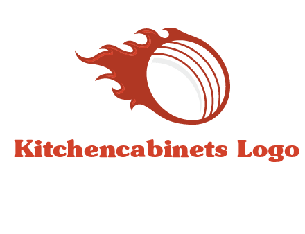 cricket ball fire sports logo