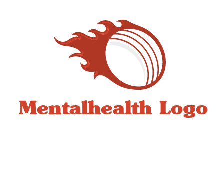 cricket ball fire sports logo