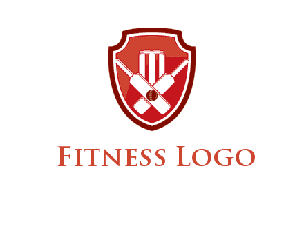 wicket and crossed bats in shield sports logo