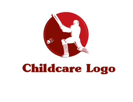 batsman in circle sports logo