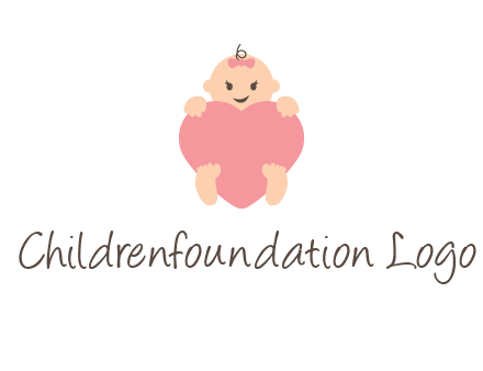 baby with heart childcare logo