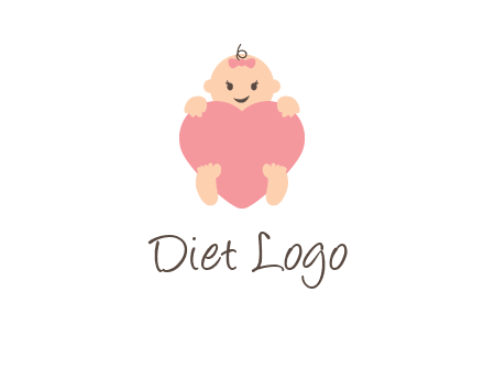 baby with heart childcare logo