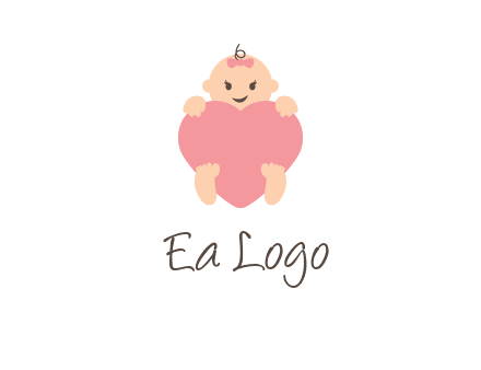 baby with heart childcare logo