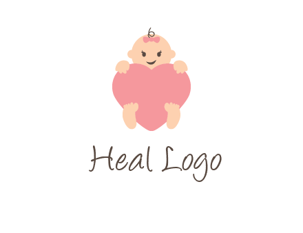 baby with heart childcare logo