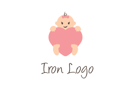 baby with heart childcare logo