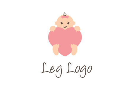 baby with heart childcare logo