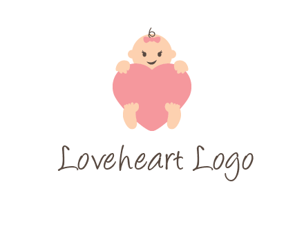 baby with heart childcare logo