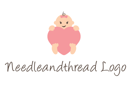 baby with heart childcare logo