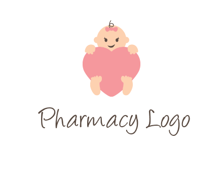 baby with heart childcare logo