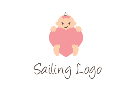 baby with heart childcare logo