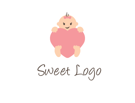 baby with heart childcare logo