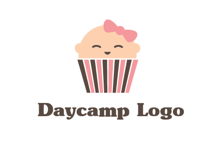 baby in basket child care logo