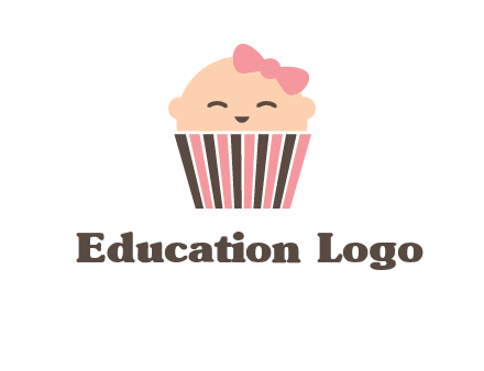 baby in basket child care logo