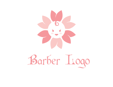 flower with a child face logo
