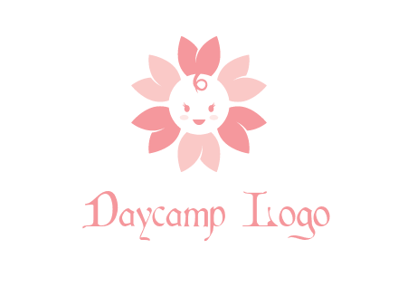 flower with a child face logo