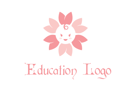 flower with a child face logo