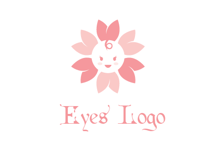 flower with a child face logo