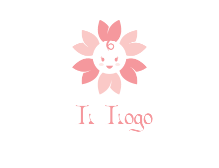 flower with a child face logo