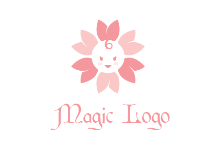 flower with a child face logo