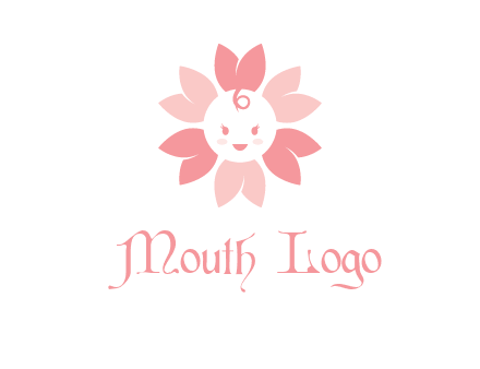flower with a child face logo