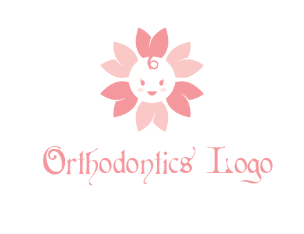 flower with a child face logo