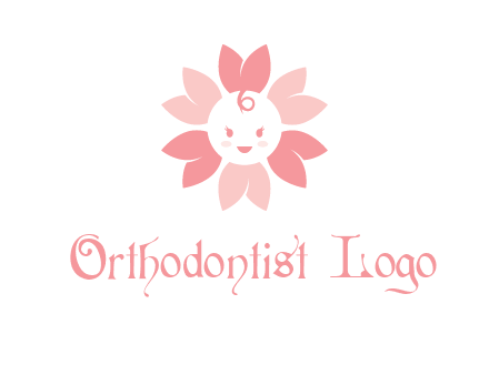 flower with a child face logo