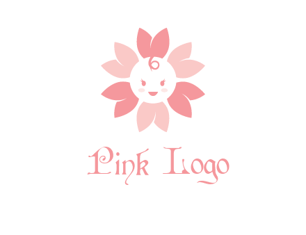 flower with a child face logo