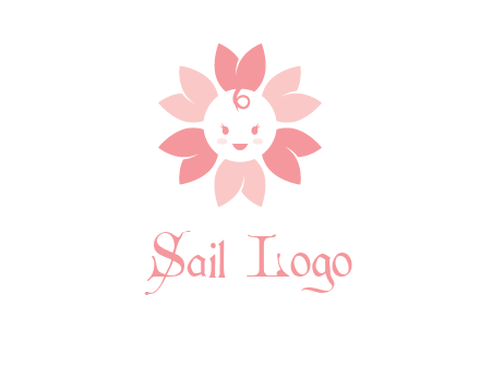 flower with a child face logo