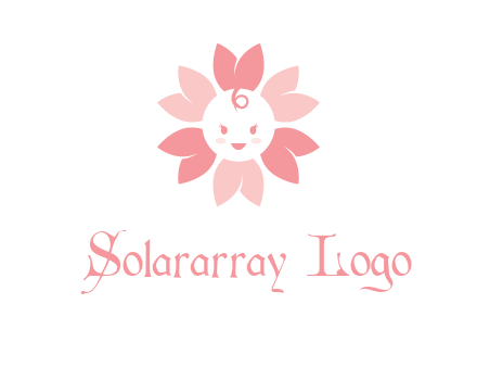 flower with a child face logo