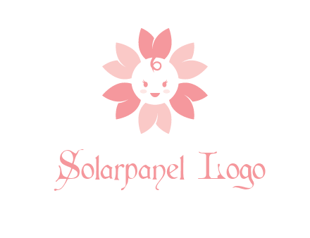 flower with a child face logo