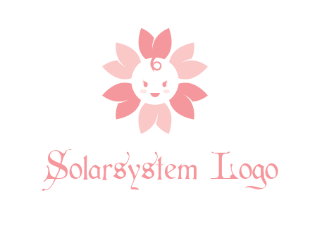 flower with a child face logo
