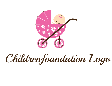 baby in stroller childcare logo