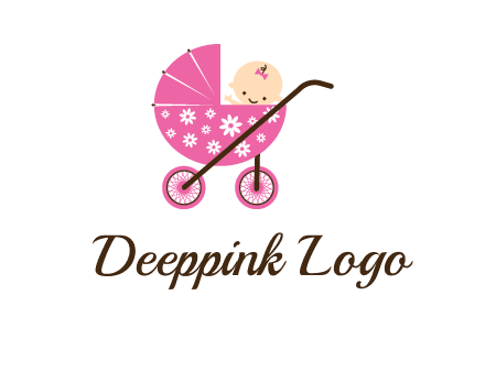 baby in stroller childcare logo