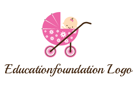 baby in stroller childcare logo