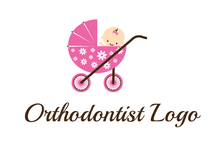 baby in stroller childcare logo