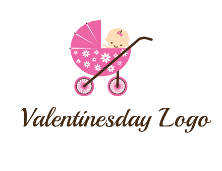 baby in stroller childcare logo