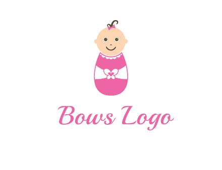 childcare logo with a baby in pink