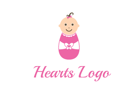 childcare logo with a baby in pink