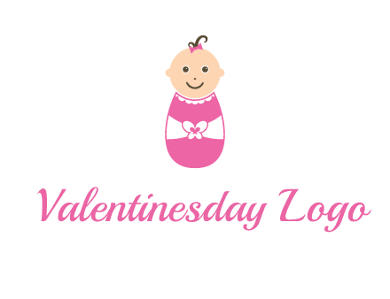 childcare logo with a baby in pink