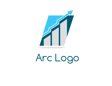 bar graph with arrow logo