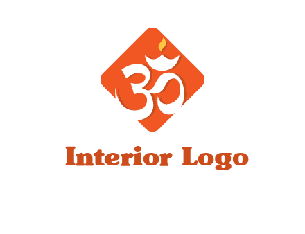 om symbol in square logo