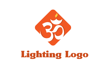 om symbol in square logo