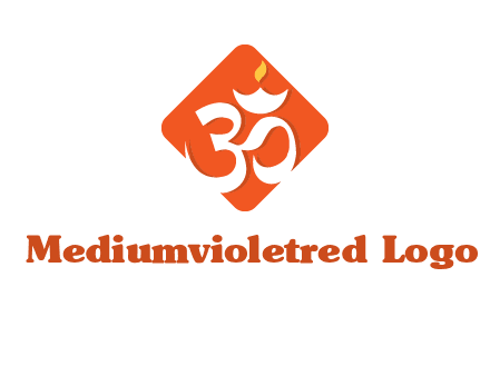 om symbol in square logo