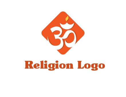 om symbol in square logo