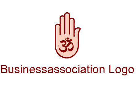 om symbol in hand logo