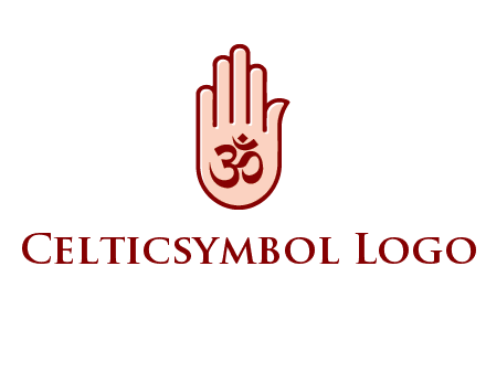 om symbol in hand logo