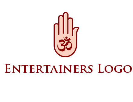 om symbol in hand logo