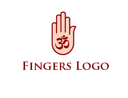 om symbol in hand logo