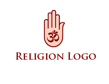 om symbol in hand logo