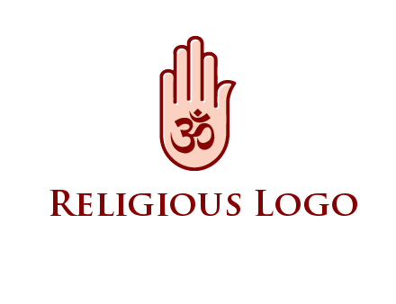 om symbol in hand logo